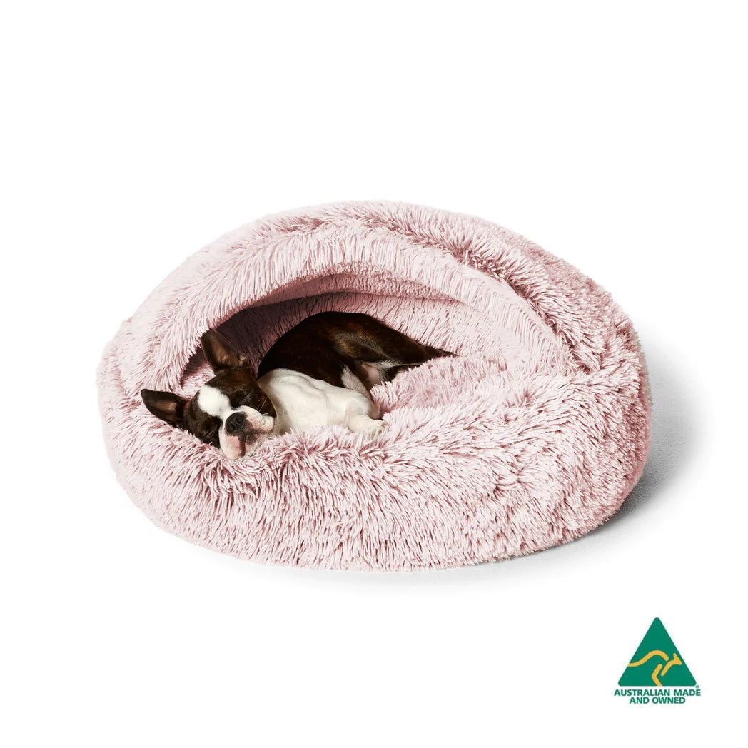 Snooza – Calming Hoodie Cuddler – Silver Fox pet bed Snooza