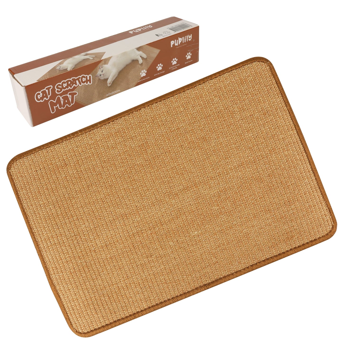 PupLily Natural Sisal Cat Scratch Mat, 40 X 60 CM Pet Care > Cat Supplies > Cat Scratchers Woofy and Whiskers