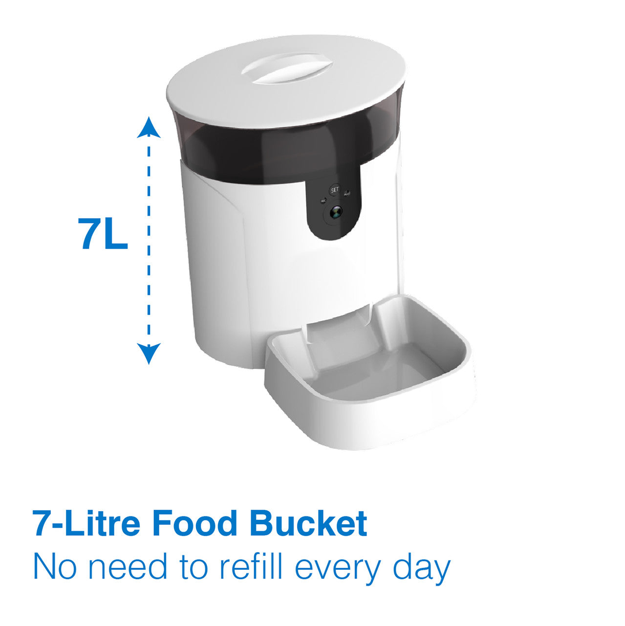 Tech4Pets 7L Smart Pet Feeder with HD Camera & App Control Pet Care > Dog Supplies > Dog Bowls, Feeders & Waterers Tech 4 Pets