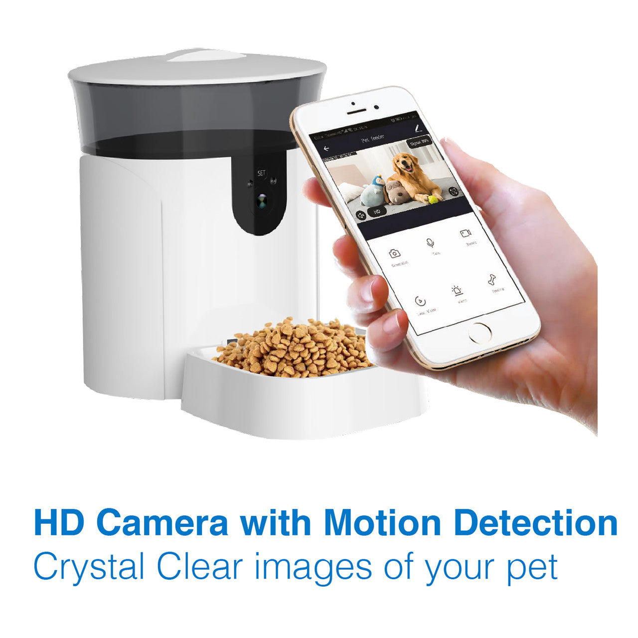 Tech4Pets 7L Smart Pet Feeder with HD Camera & App Control Pet Care > Dog Supplies > Dog Bowls, Feeders & Waterers Tech 4 Pets