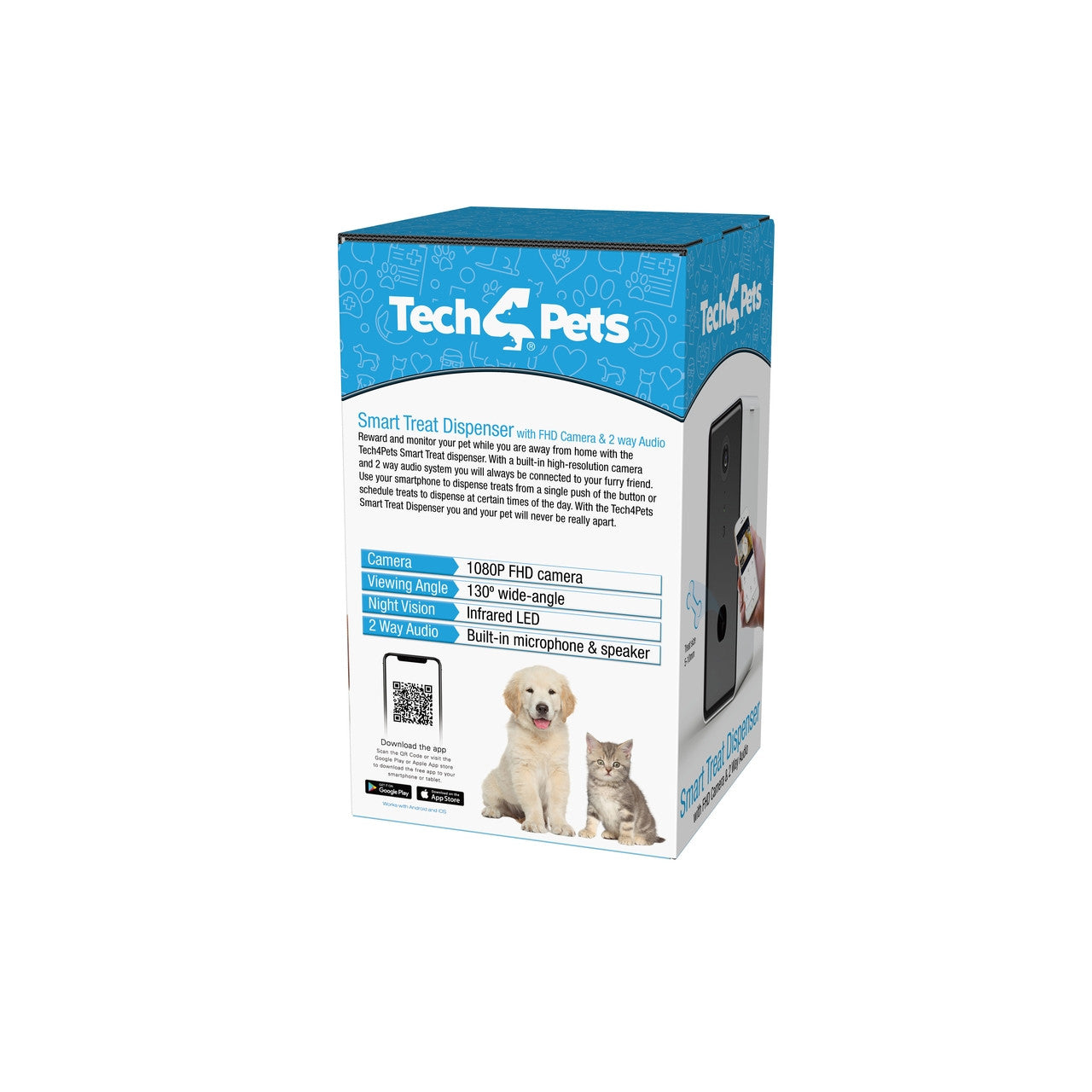 Tech4Pets Smart Treat Dispenser with HD Camera & 2-Way Audio Pet Care > Dog Supplies > Dog Bowls, Feeders & Waterers Tech 4 Pets