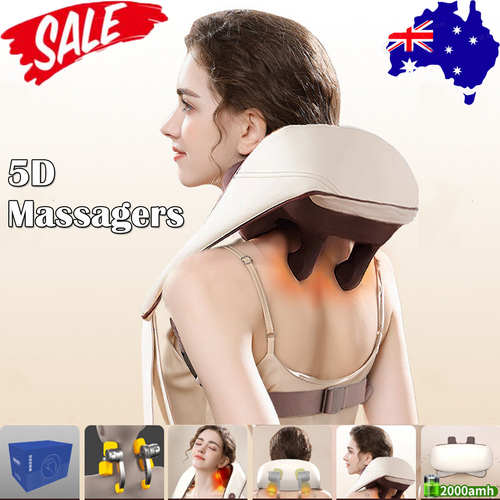 5D Massagers for Neck and Shoulder with Heat Goletsure Pain Relief Deep Kneading Brown Health & Beauty > Massage & Relaxation > Massagers Woofy and Whiskers