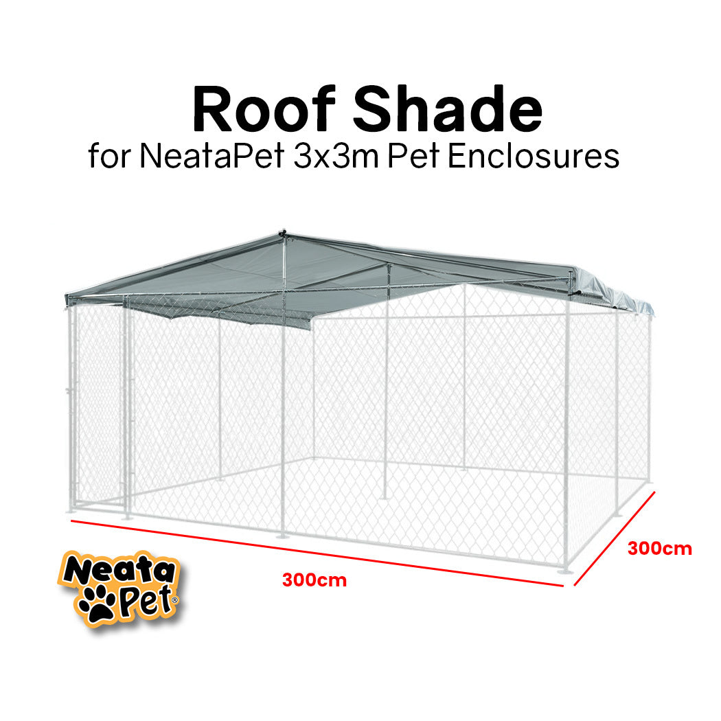NEATAPET Shade Roof for 3x3m Dog Run Pet Enclosure, UV & Water Resistant, Silver colour Pet Care > Dog Supplies > Dog Kennels NeataPet