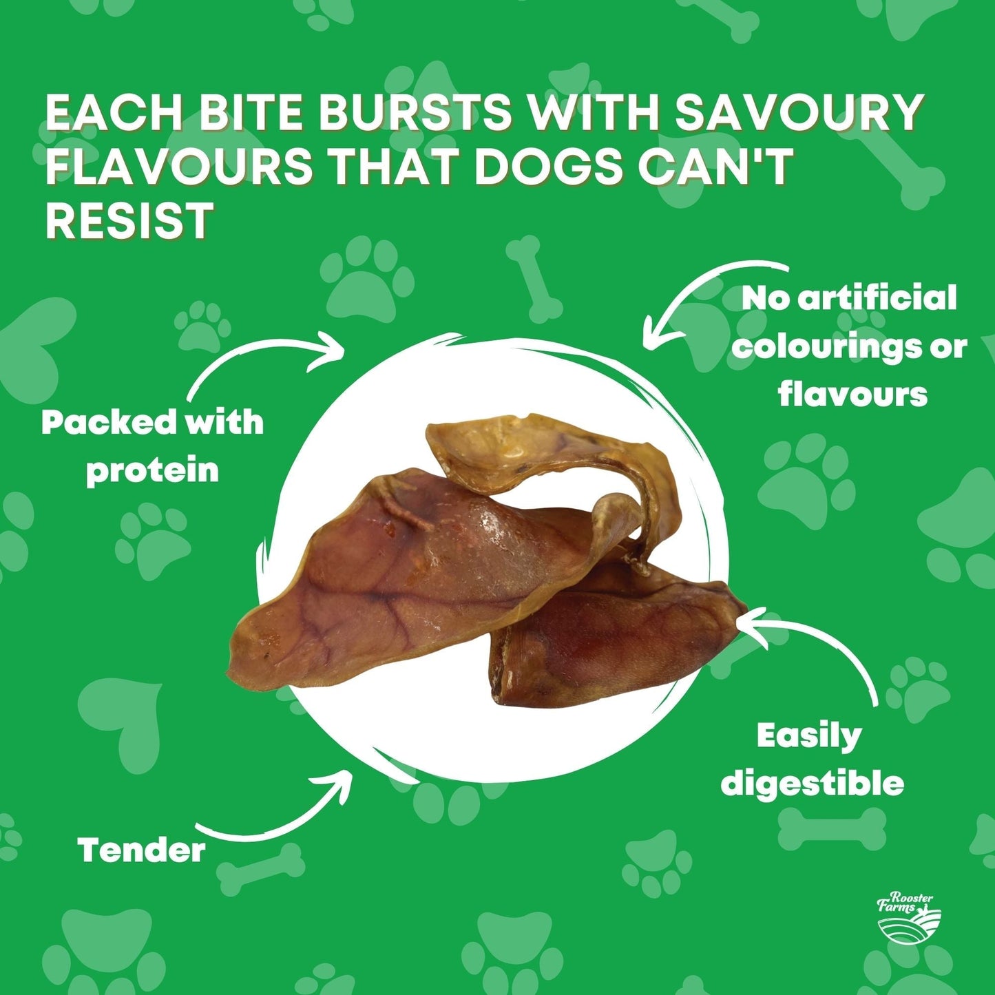 50x Dog Treat Large Pig Ears Whole - Dehydrated Australian Healthy Puppy Chew Pet Care > Pet Food > Dog Food Rooster Farm