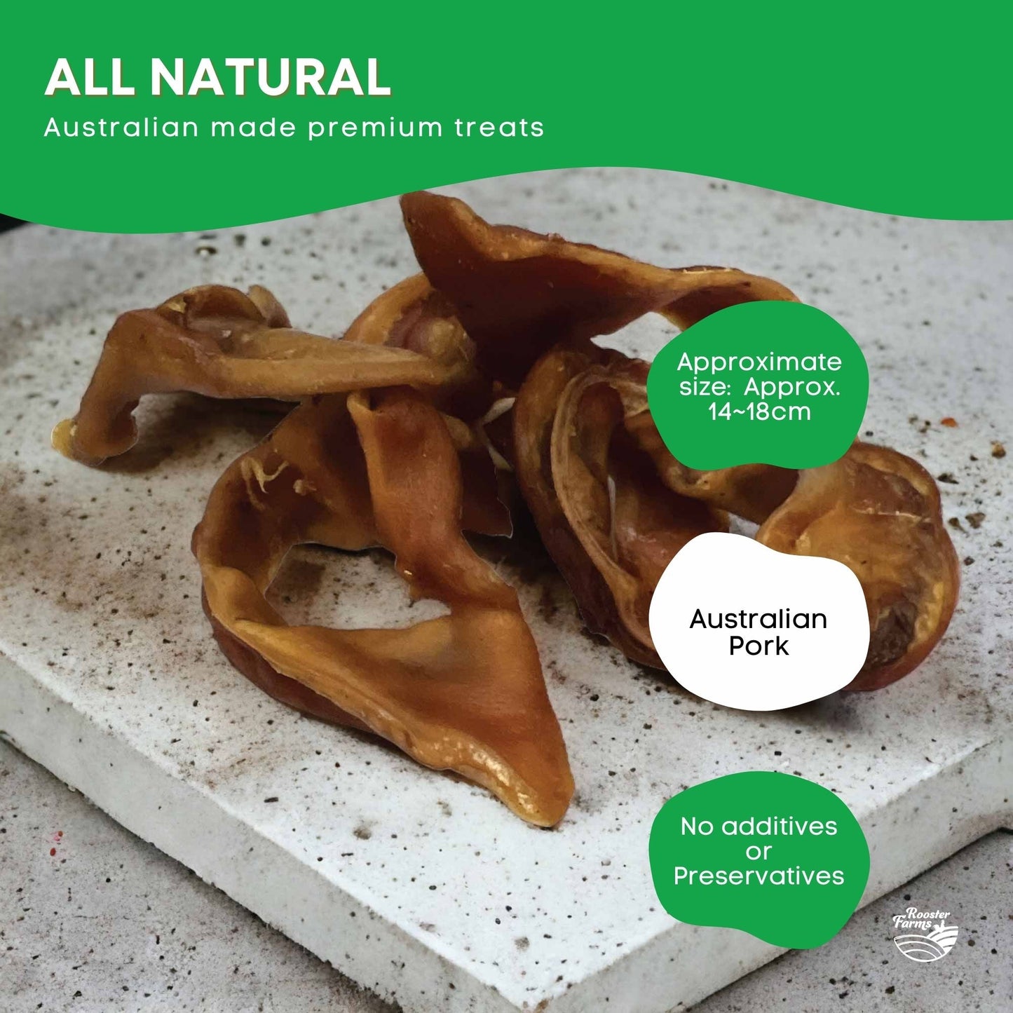 400g Dog Treat Pig Ear Strips - Dehydrated Australian Healthy Puppy Chew Pet Care > Pet Food > Dog Food Rooster Farm