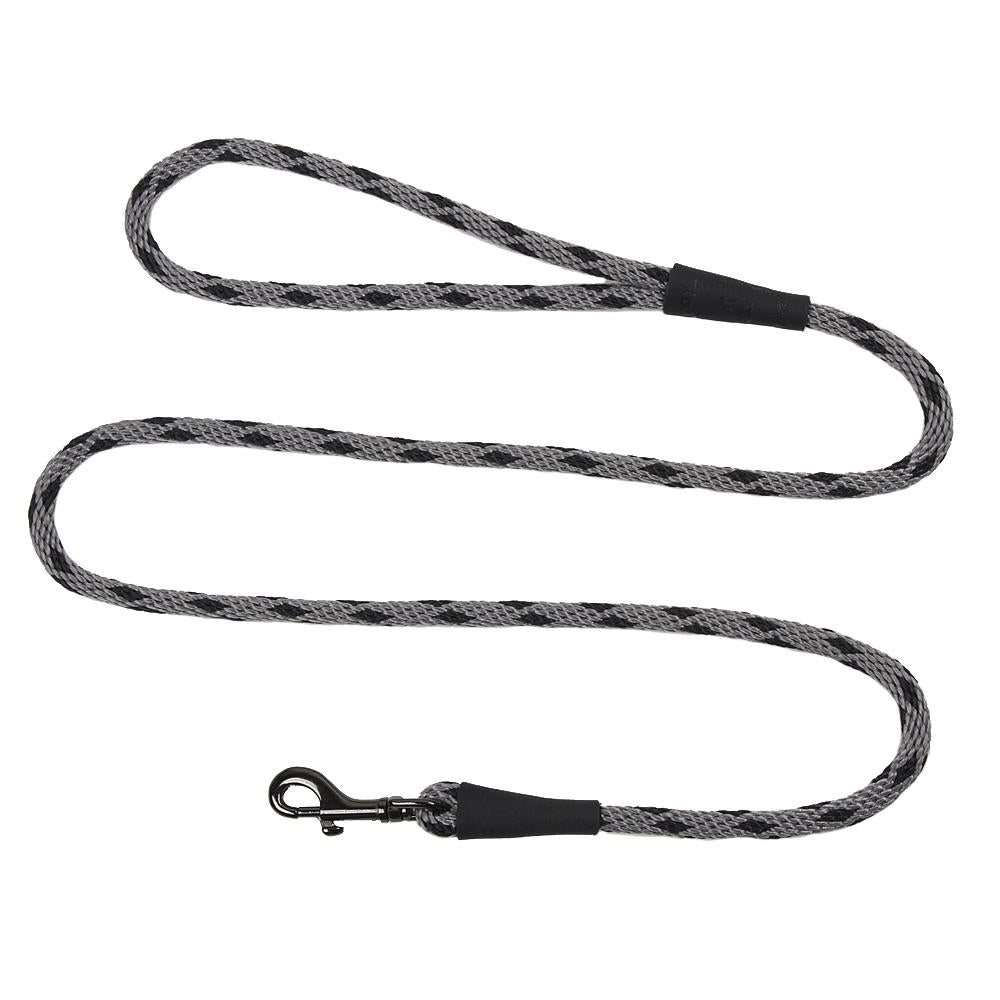 Mendota Clip Leash Small - lengths 3/8in x 4ft(10mm x1.2m) Made in the USA - Black Ice Silver Pet Care > Dog Supplies > Dog Collars, Leads & Harnesses Woofy and Whiskers