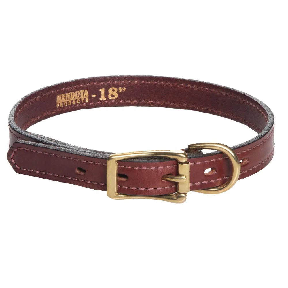 Mendota Leather Narrow width Dog Collar 3/4"X 16" Pet Care > Dog Supplies > Dog Collars, Leads & Harnesses Woofy and Whiskers