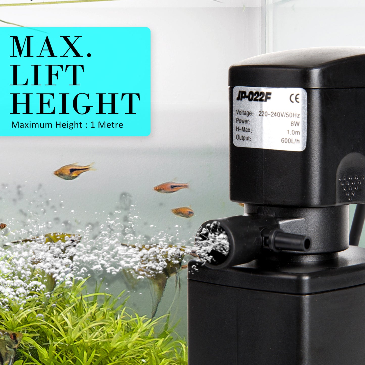 Aquarium Submersible Filter Pond Pump 600L/H 8W 1m Pet Care > Aquarium > Aquarium Filters & Pumps Dynamic Power