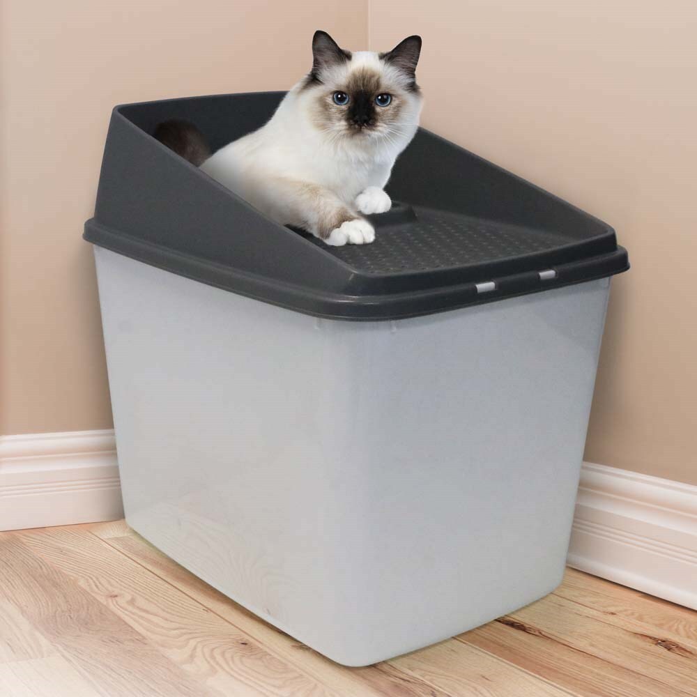 XL Top Entry Cat Litter Box No Mess Large Enclosed Covered Kitty Tray Pet Care > Cat Supplies > Cat Litter YES4PETS