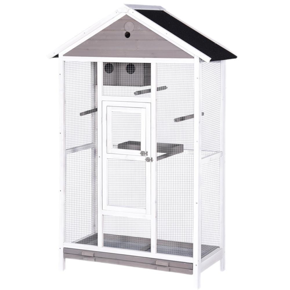 YES4PETS Wooden XXL Pet Cages Aviary Carrier Travel Canary Parrot Bird Cage Grey Pet Care > Bird > Bird Cages & Stands YES4PETS