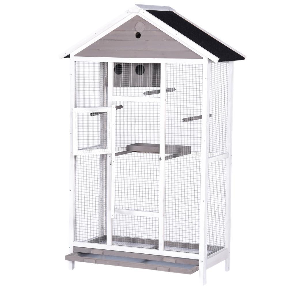 YES4PETS Wooden XXL Pet Cages Aviary Carrier Travel Canary Parrot Bird Cage Grey Pet Care > Bird > Bird Cages & Stands YES4PETS