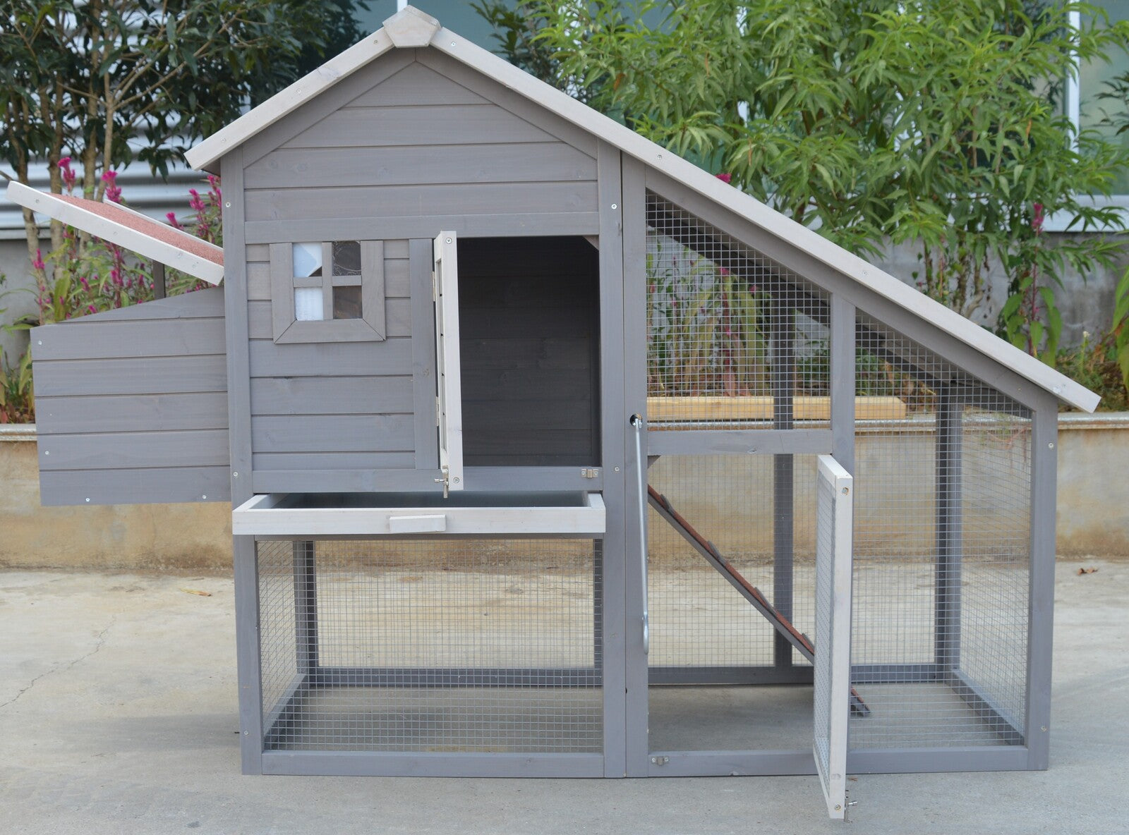 YES4PETS Grey Large Chicken Coop Rabbit Hutch Ferret Guinea Pig Cage Hen Chook Cat Kitten House Pet Care > Coops & Hutches > Small Animal Habitats & Cages YES4PETS