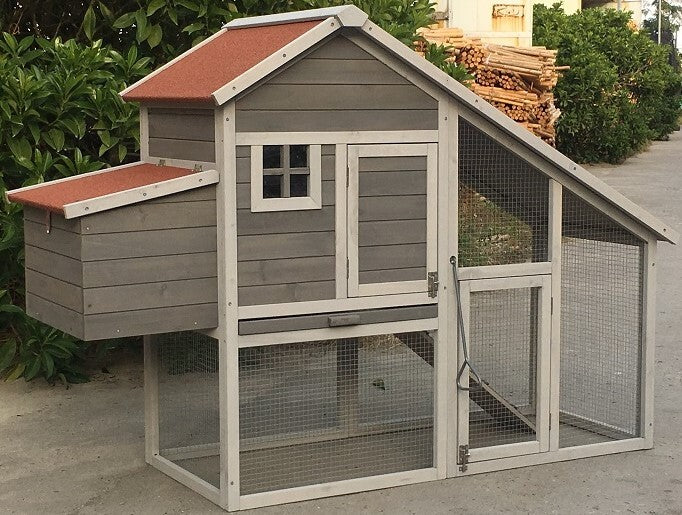YES4PETS Grey Large Chicken Coop Rabbit Hutch Ferret Guinea Pig Cage Hen Chook Cat Kitten House Pet Care > Coops & Hutches > Small Animal Habitats & Cages YES4PETS