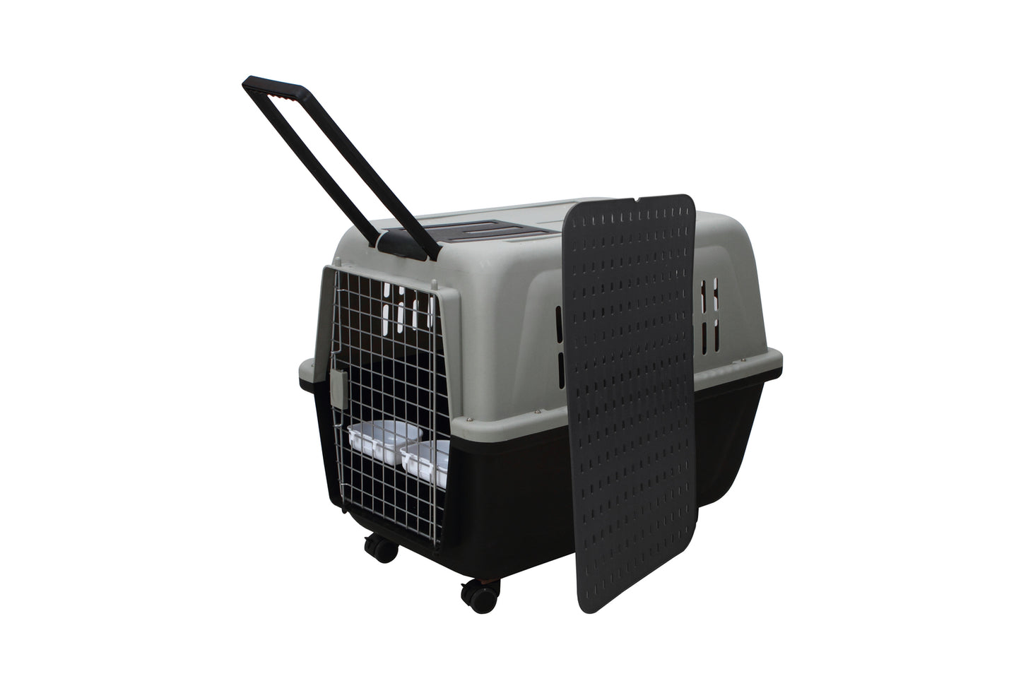 YES4PETS XL Plastic Kennels Pet Carrier Dog Cat Cage Crate With Handle and Removable Wheel Black Pet Care > Dog Supplies > Dog Kennels YES4PETS