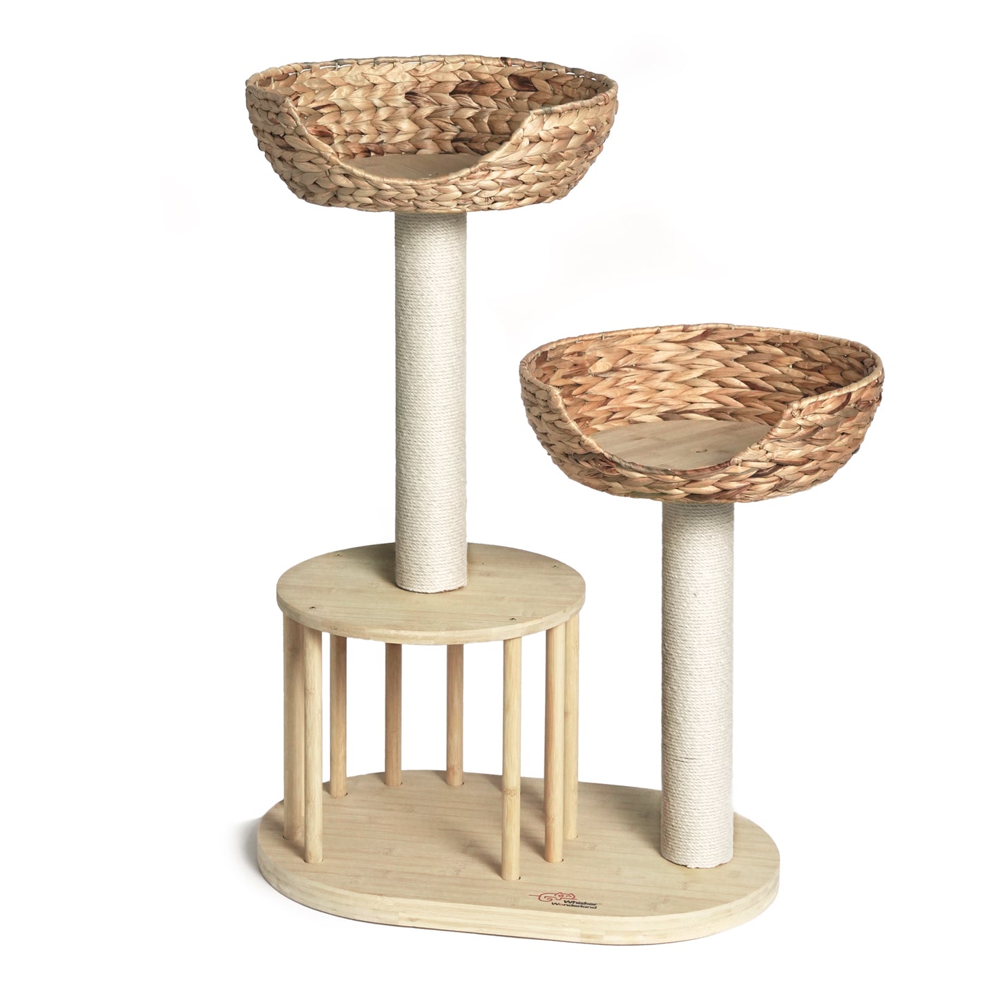Whisker Wonderland Premium Eco Bamboo Cat Tree Medium - Natural Bamboo Structure, Safe & Stable, Multi-Functional Cat Furniture, Climbing & Scratching Pet Care > Cat Supplies > Cat Furniture Whiskers wonderland