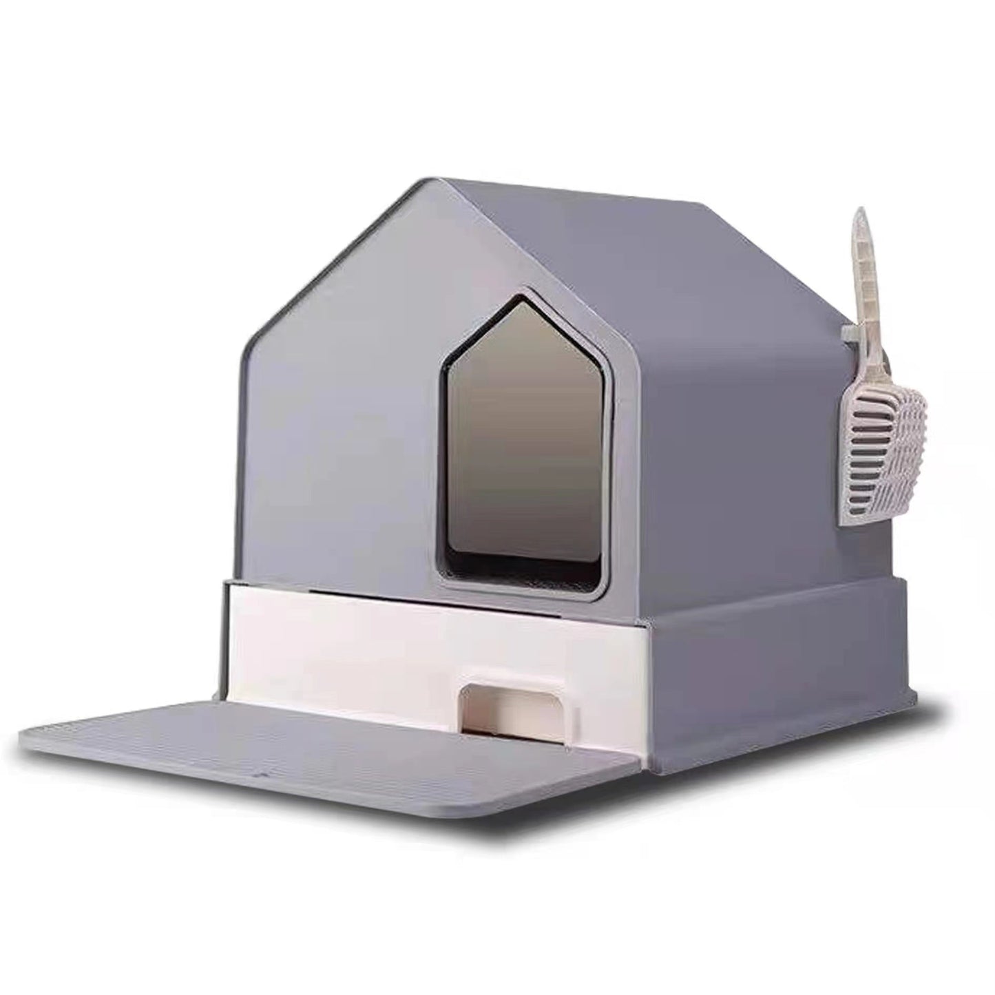 Petwiz Enclosed Cat Litter Box House - Grey Pet Care > Cat Supplies > Cat Litter Woofy and Whiskers