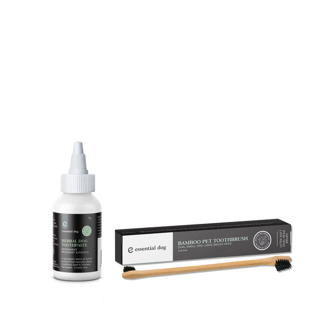Bamboo Pet Dog Dental Kit: Toothpaste + Toothbrush Pet Care > Cleaning & Maintenance > Pet Grooming Supplies Essential Dog