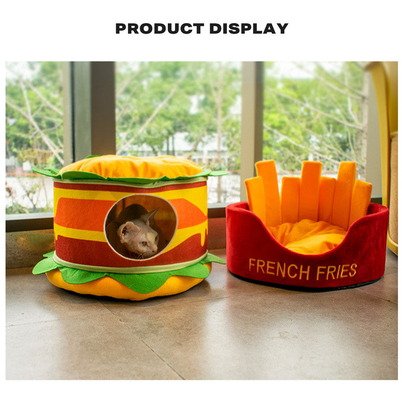 Washable Hamburger Pet Cat Dogs Bed Pet Care > Cat Supplies > Cat Furniture Woofy and Whiskers