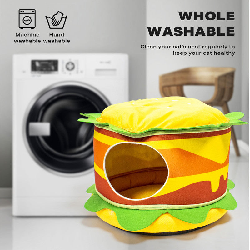 Washable Hamburger Pet Cat Dogs Bed Pet Care > Cat Supplies > Cat Furniture Woofy and Whiskers