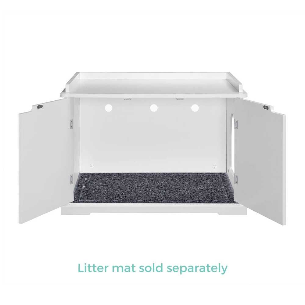 Cleo Cat Litter Cabinet, White Pet Care > Cat Supplies > Cat Litter Woofy and Whiskers