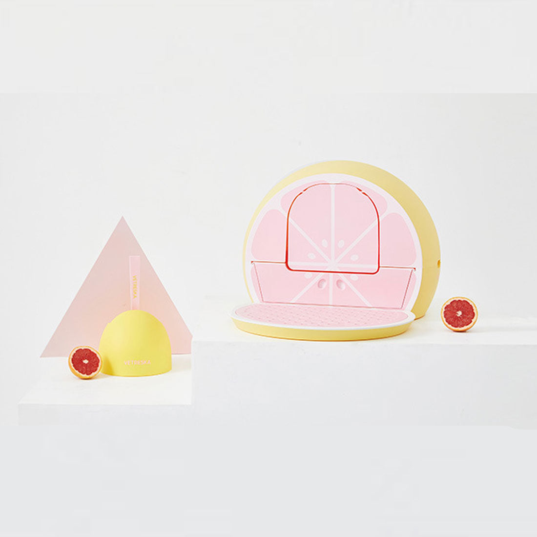 Vetreska Fruity Portable Cat Kitty Toilet Litter Box Tray House Lid Scoop Set Grapefruit Pet Care > Cat Supplies > Cat Litter Woofy and Whiskers