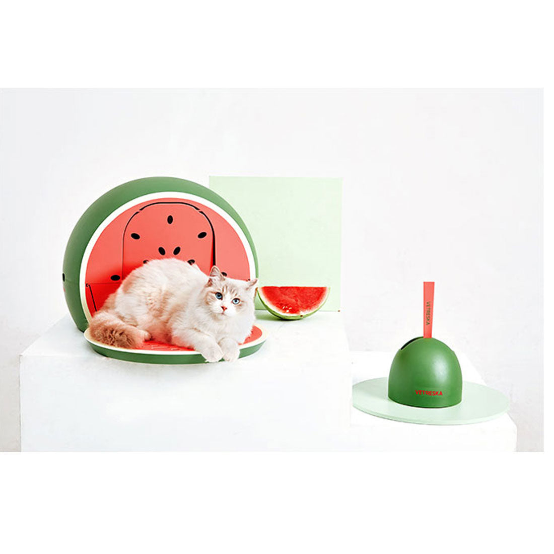 Vetreska Fruity Portable Cat Kitty Toilet Litter Box Tray House Lid Scoop Set Watermelon Pet Care > Cat Supplies > Cat Litter Woofy and Whiskers