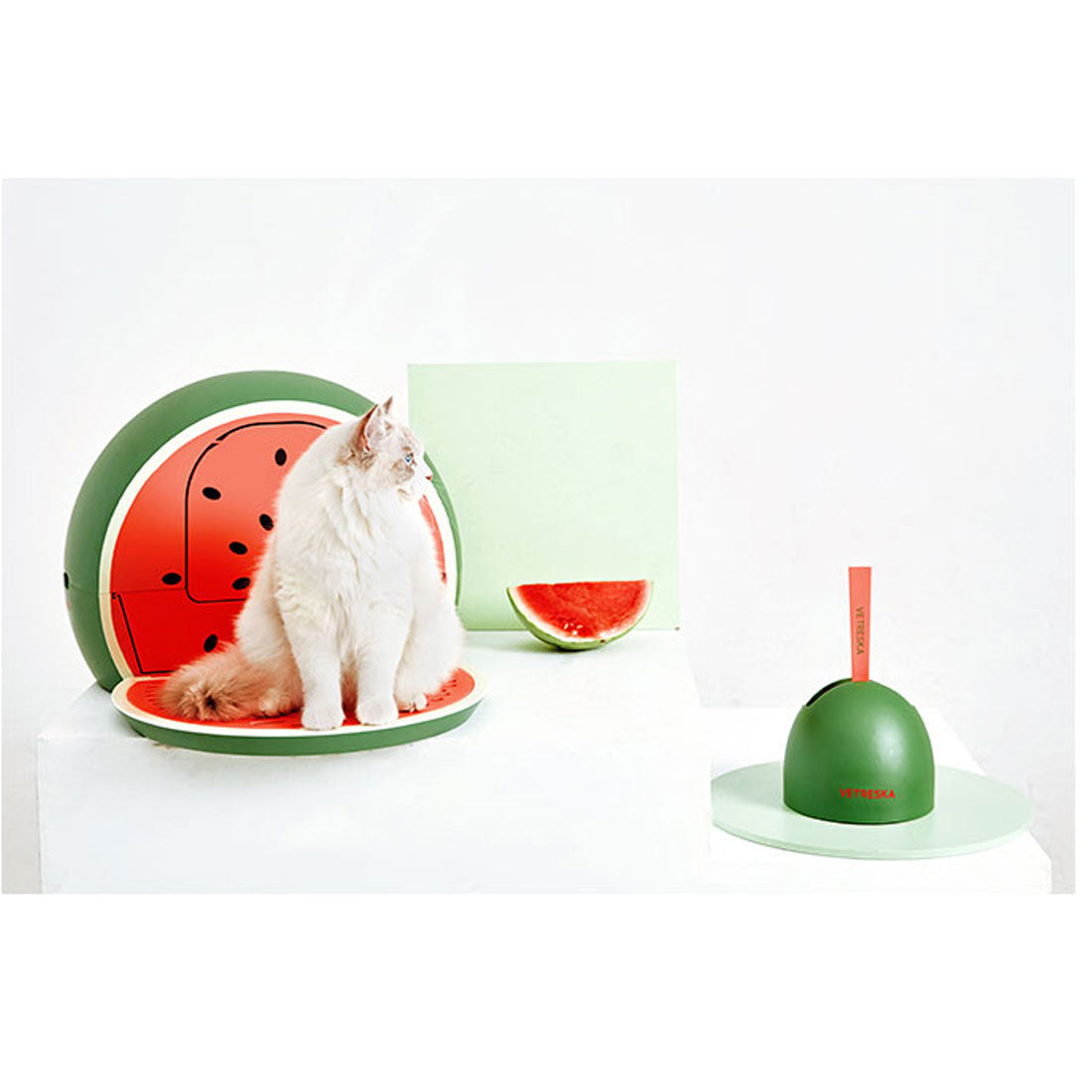 Vetreska Fruity Portable Cat Kitty Toilet Litter Box Tray House Lid Scoop Set Watermelon Pet Care > Cat Supplies > Cat Litter Woofy and Whiskers