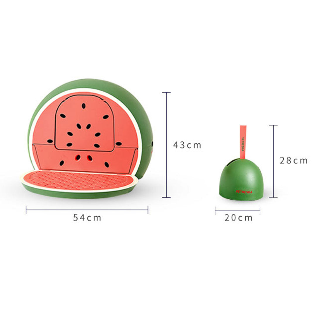 Vetreska Fruity Portable Cat Kitty Toilet Litter Box Tray House Lid Scoop Set Watermelon Pet Care > Cat Supplies > Cat Litter Woofy and Whiskers
