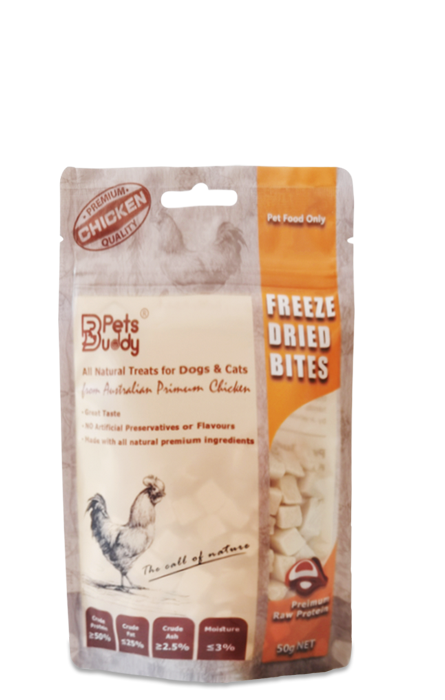 PetsBuddy Freeze Dried Treat Chicken Breast 50g Pet Care > Pet Food > Cat Food Pet's Buddy