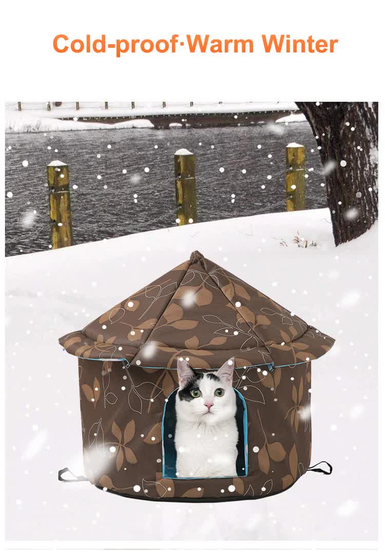 Outdoor Waterproof Cat House - Insulated, Weatherproof, Warm Shelter for Cats, Ideal for Winter Protection,Size: L 45*41cm Pet Care > Cat Supplies > Cat Furniture Woofy and Whiskers