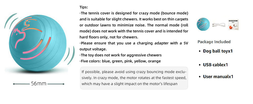 2PCS Orange Rechargeable Automatic Jumping Pet Toy Ball - Interactive Smart Play Ball for Dogs & Cats Pet Care > Toys > Dog Toys Woofy and Whiskers