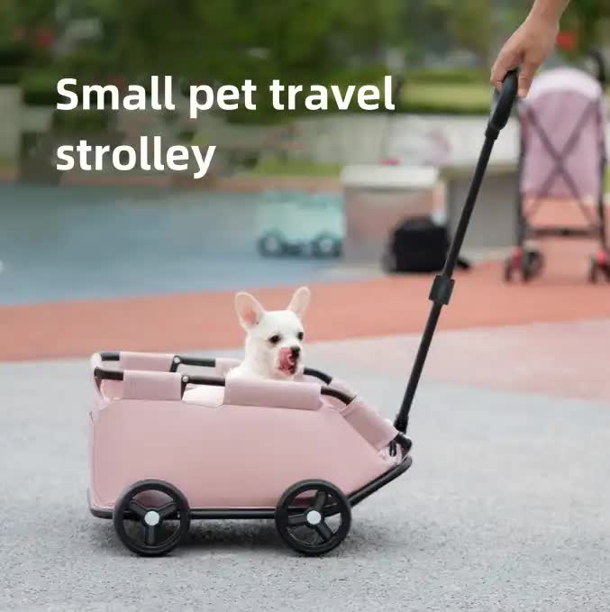 Black Compact Foldable Pet Stroller for Dogs and Cats - Lightweight Travel Pushchair for Small Pets, Teddy Dogs, and Cats - Portable and Collapsible Pet Buggy for Outdoor Adventures Tools > Tools Storage > Utility Trolleys Woofy and Whiskers