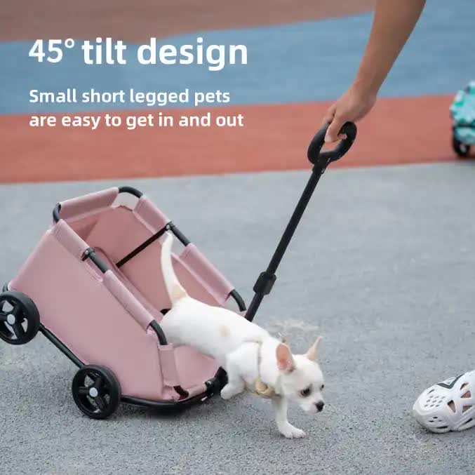 Black Compact Foldable Pet Stroller for Dogs and Cats - Lightweight Travel Pushchair for Small Pets, Teddy Dogs, and Cats - Portable and Collapsible Pet Buggy for Outdoor Adventures Tools > Tools Storage > Utility Trolleys Woofy and Whiskers