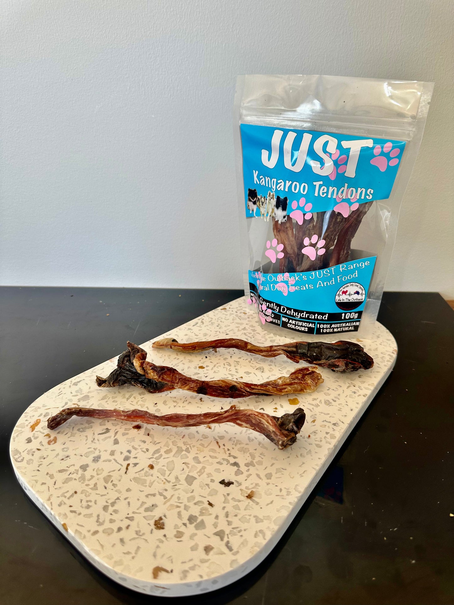 1x Just Kangaroo Tendons Pet Care > Pet Food > Dog Food Life in the outback