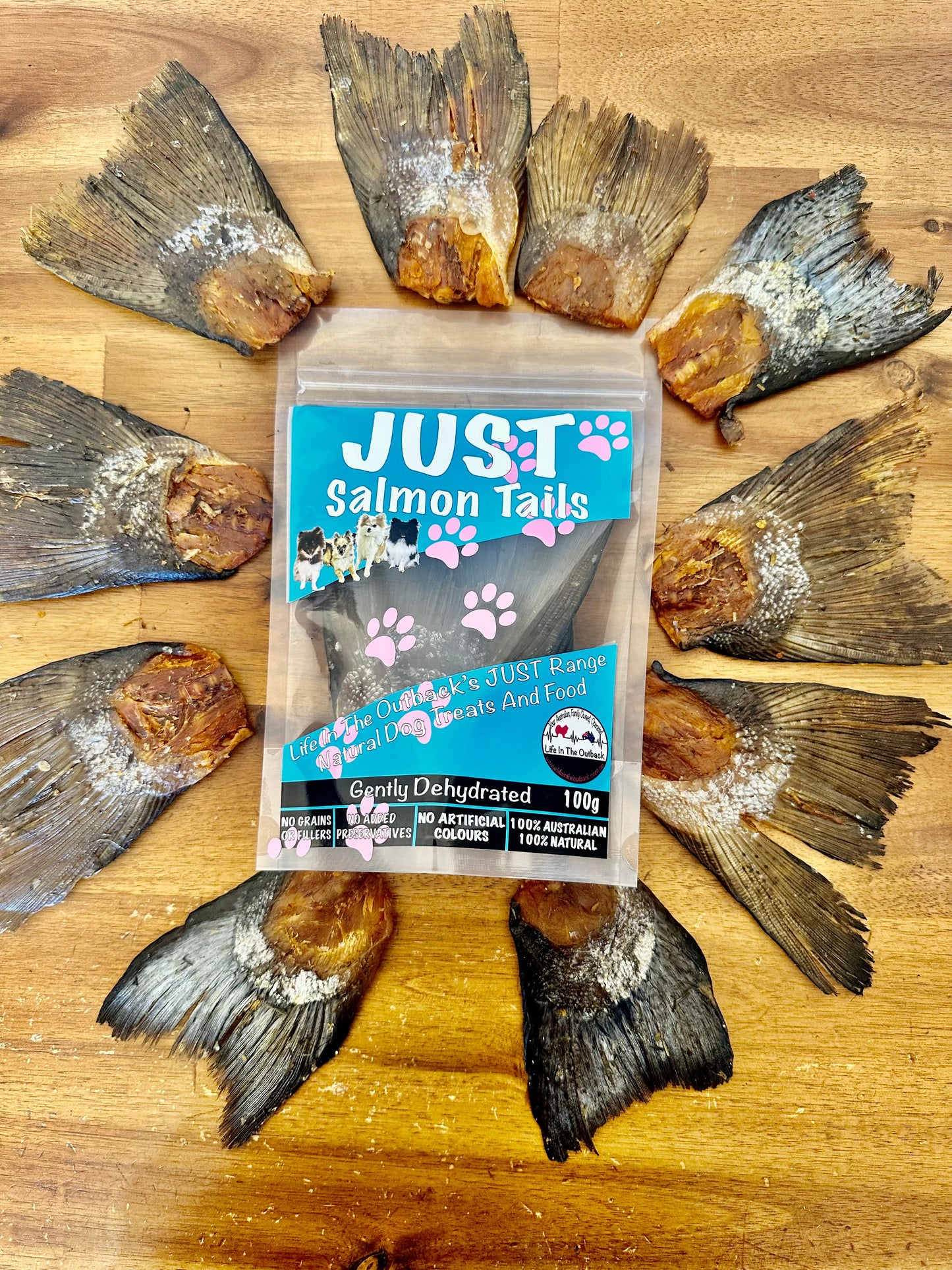 1x Just Salmon Tails Pet Care > Pet Food > Dog Food Life in the outback