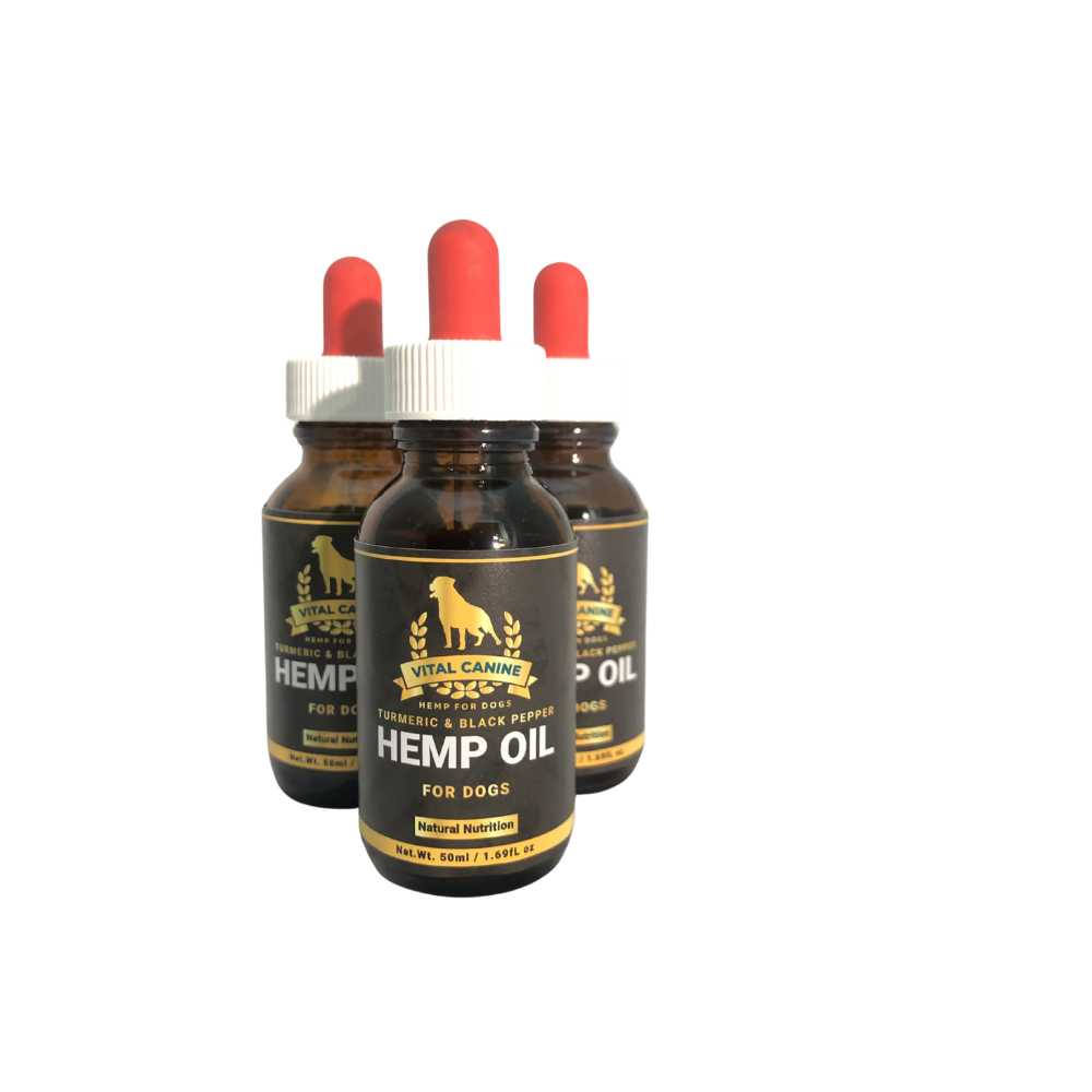 Vital Canine™ Hemp Oil with Turmeric & Black Pepper | 125ml Pet Care > Pet Food > Dog Food Vital Canine