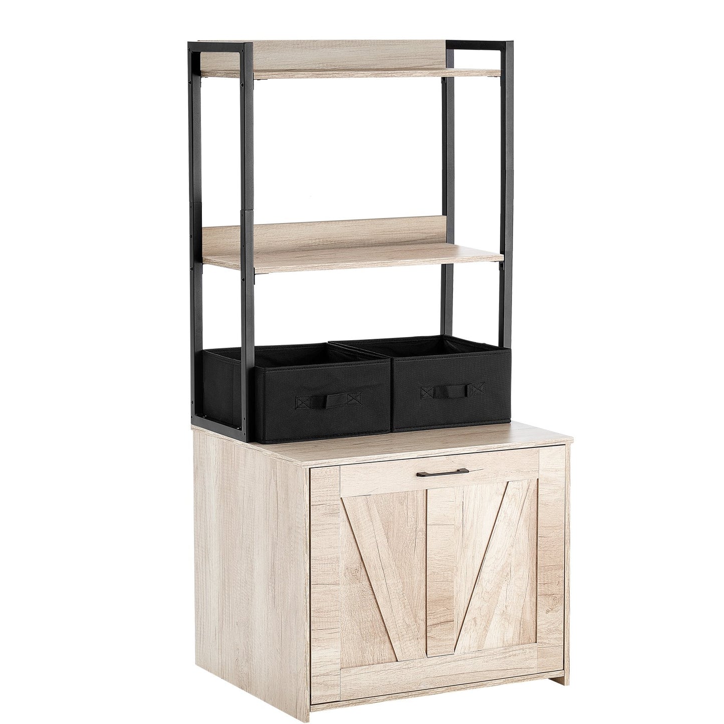 VEVOR Cat Litter Box Enclosure Litter Box Furniture Hidden 2 Shelves & 2 Baskets Pet Care > Cat Supplies > Cat Litter Woofy and Whiskers