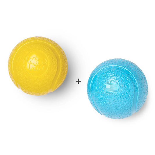 West Paw Boundr Fetch Dog Toys - Pack of 2 Balls - Guaranteed Tough Eco friendly dog toy West Paw Design Blue & Yellow