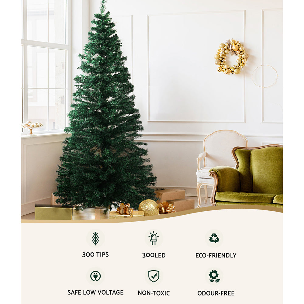 Jingle Jollys 1.8m Christmas Tree Optic Fibre LED Xmas tree 300 Tips Occasions > Christmas > Christmas Trees Jingle jollies