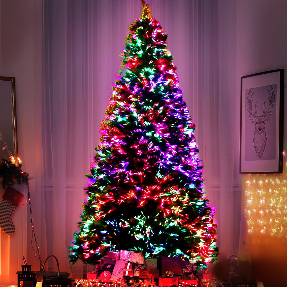 Jingle Jollys 1.8m Christmas Tree Optic Fibre LED Xmas tree 300 Tips Occasions > Christmas > Christmas Trees Jingle jollies
