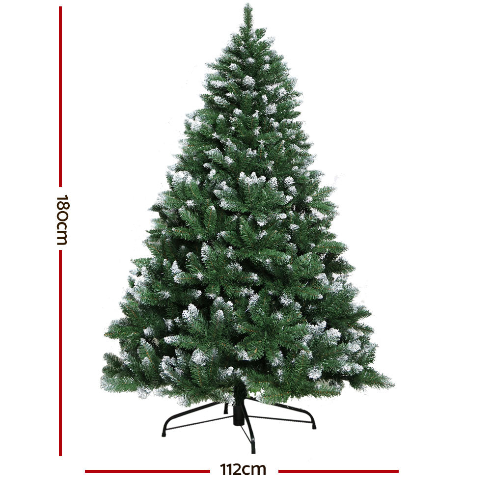 Jingle Jollys Christmas Tree 1.8m Snowy Xmas Tree Decoration 650 Tips Occasions > Christmas > Christmas Trees Woofy and Whiskers