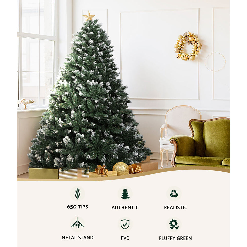 Jingle Jollys Christmas Tree 1.8m Snowy Xmas Tree Decoration 650 Tips Occasions > Christmas > Christmas Trees Woofy and Whiskers
