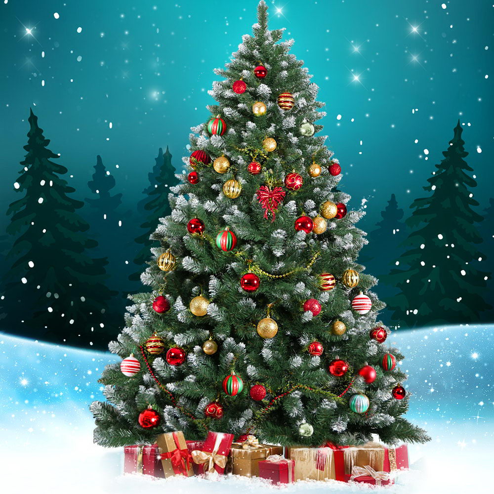 Jingle Jollys Christmas Tree 1.8m Snowy Xmas Tree Decoration 650 Tips Occasions > Christmas > Christmas Trees Woofy and Whiskers