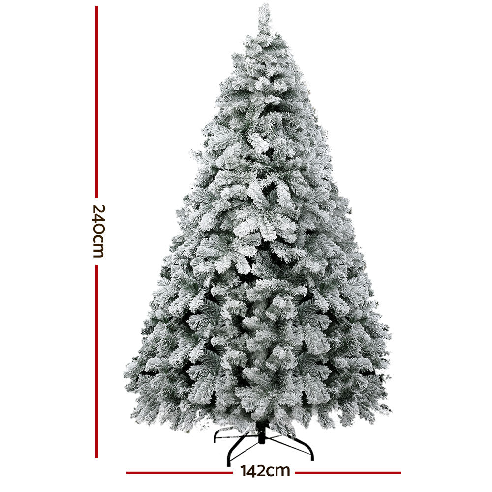Jingle Jollys Christmas Tree 2.4m Snow Flocked Xmas Tree Decorations 1165 Tips Occasions > Christmas > Christmas Trees Woofy and Whiskers