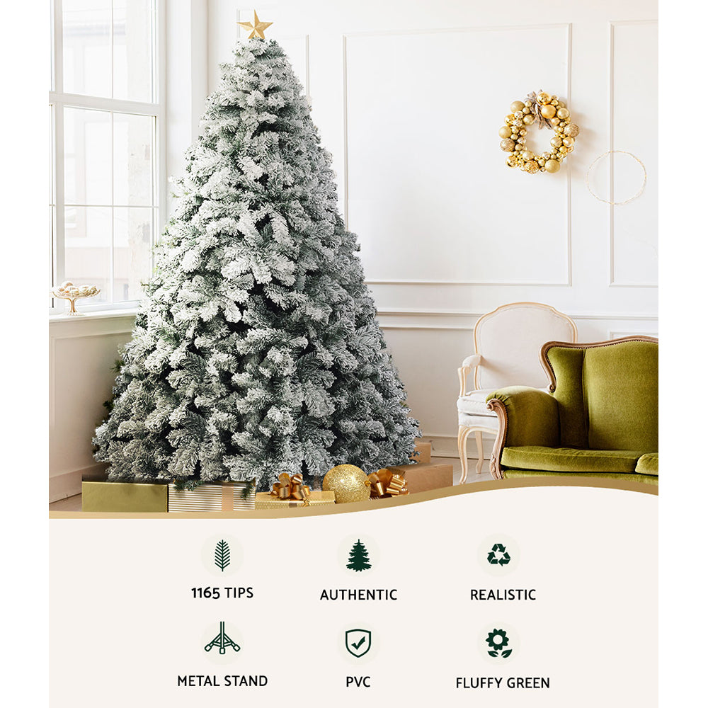Jingle Jollys Christmas Tree 2.4m Snow Flocked Xmas Tree Decorations 1165 Tips Occasions > Christmas > Christmas Trees Woofy and Whiskers