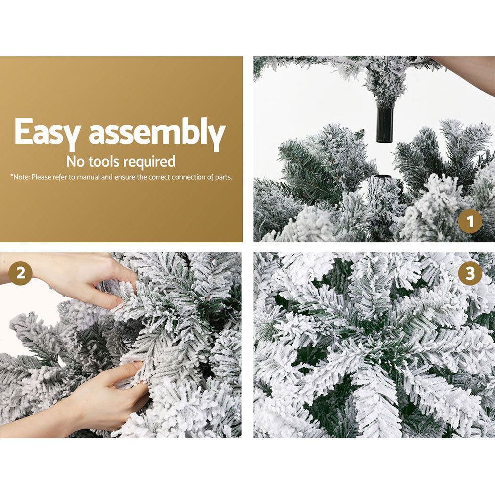 Jingle Jollys Christmas Tree 2.4m Snow Flocked Xmas Tree Decorations 1165 Tips Occasions > Christmas > Christmas Trees Woofy and Whiskers