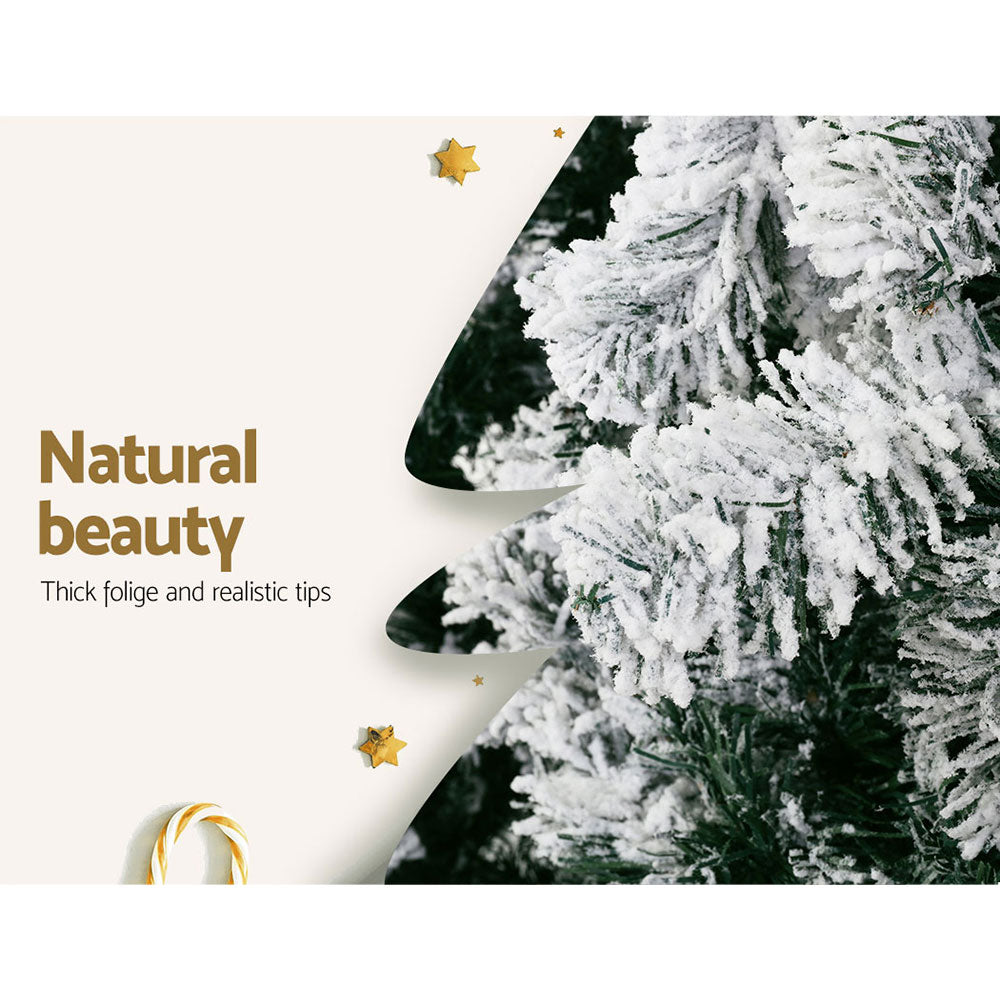 Jingle Jollys Christmas Tree 2.4m Snow Flocked Xmas Tree Decorations 1165 Tips Occasions > Christmas > Christmas Trees Woofy and Whiskers