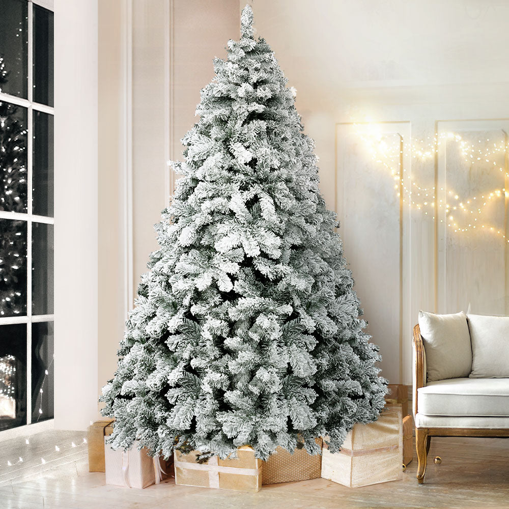 Jingle Jollys Christmas Tree 2.4m Snow Flocked Xmas Tree Decorations 1165 Tips Occasions > Christmas > Christmas Trees Woofy and Whiskers