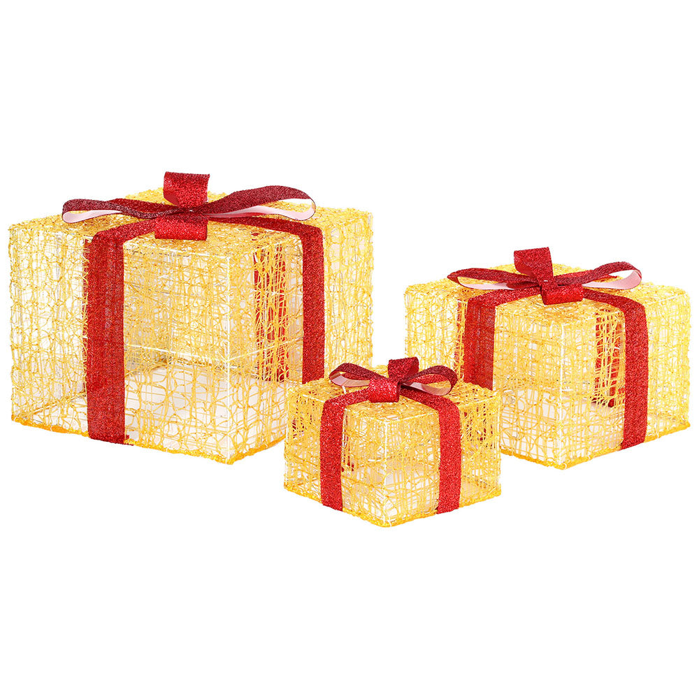 3 PCS Christmas Lights 240 LED Fairy Light Gift Box Decorations Jingle Jollys Occasions > Christmas > Christmas Wreaths & Garlands Woofy and Whiskers