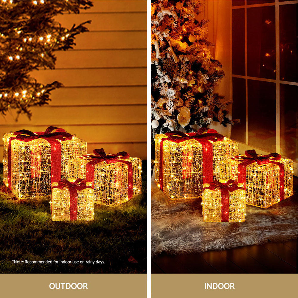 3 PCS Christmas Lights 240 LED Fairy Light Gift Box Decorations Jingle Jollys Occasions > Christmas > Christmas Wreaths & Garlands Woofy and Whiskers